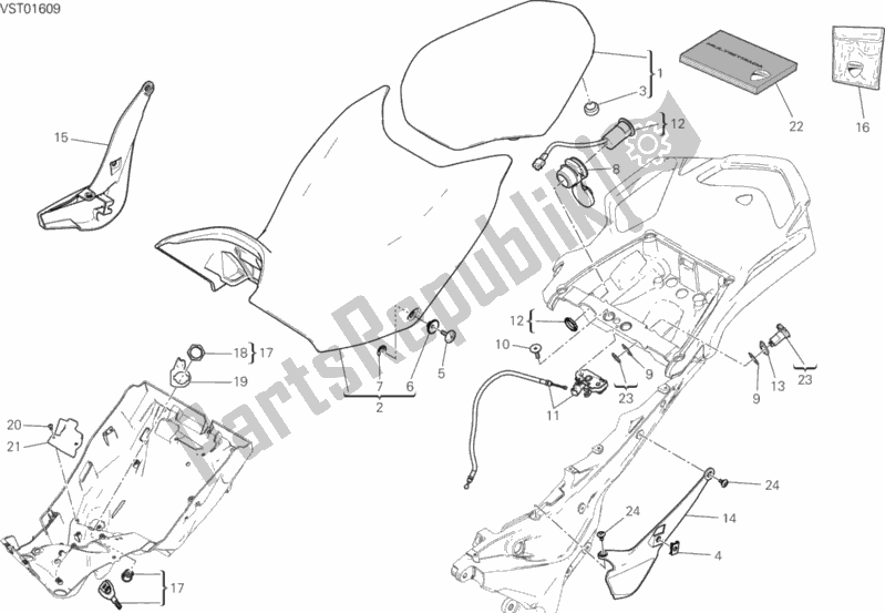 Toutes les pièces pour le Siège du Ducati Multistrada 950 SW 2018